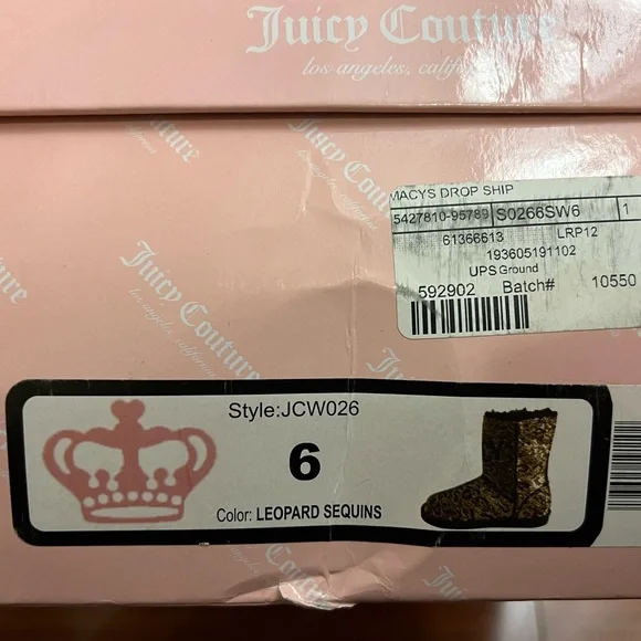 New with tags JUICY COUTURE LEOPARD SHINE BOOTS SIZE 6 - Picture 12 of 12
